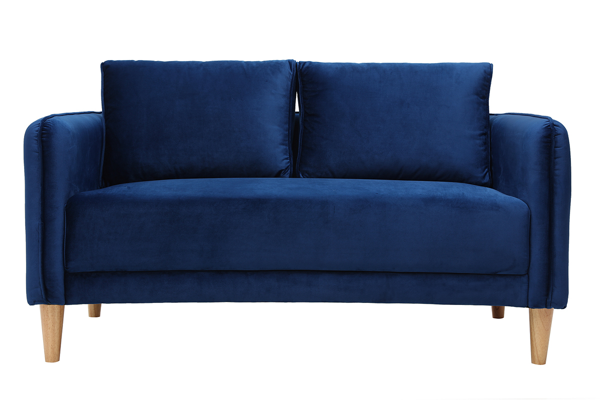 Skandinavisches Sofa 2-Sitzer Samt blau KURT