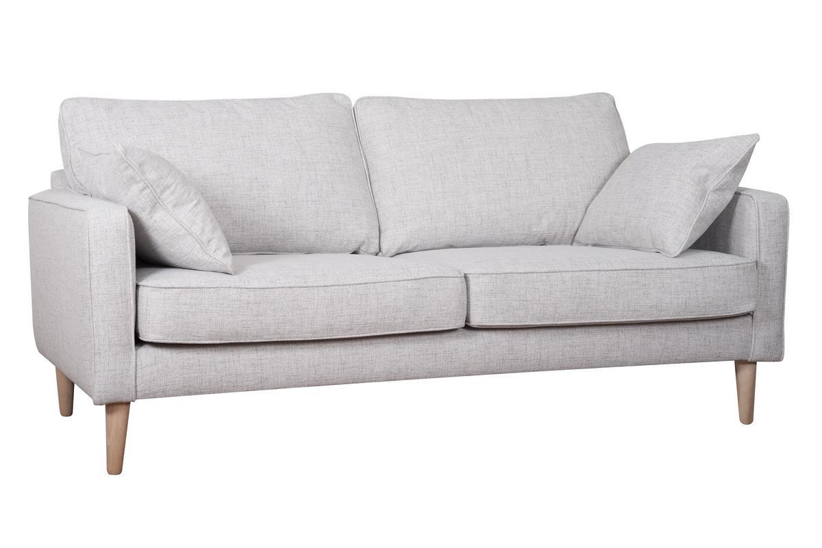 Skandinavisches Sofa 3-Sitzer hellgrau PAPEL