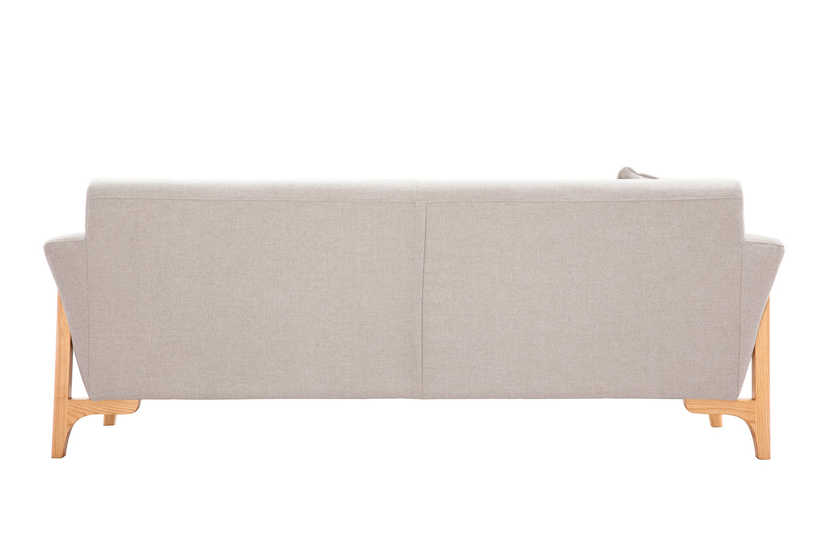 Skandinavisches Sofa 3-Sitzer in Beige und Esche ASAKO