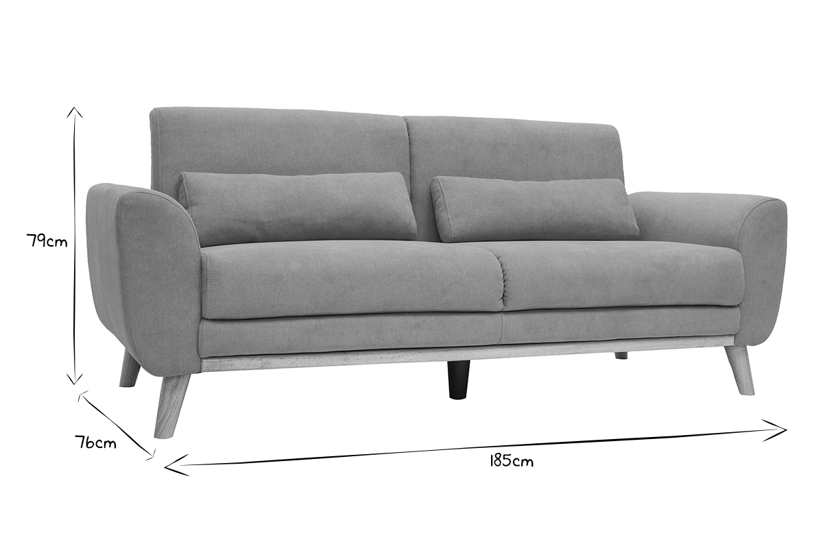 Skandinavisches Sofa 3-Sitzer Samt gelb EKTOR