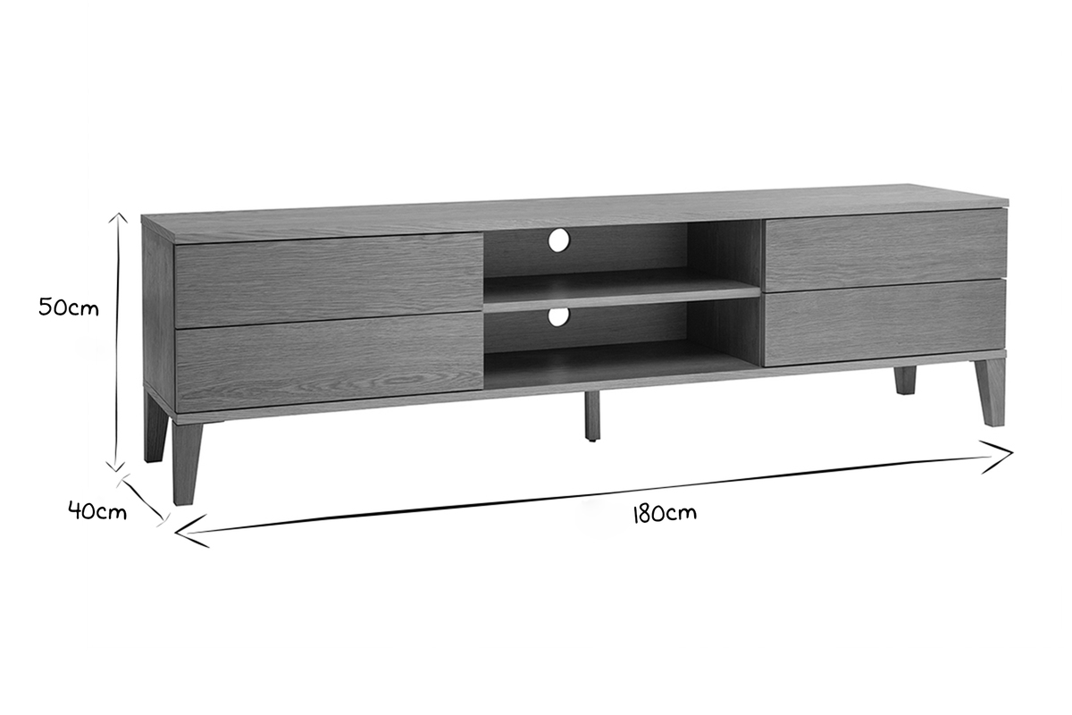 Skandinavisches TV-Mbel aus hellem Holz B180cm FREDDY