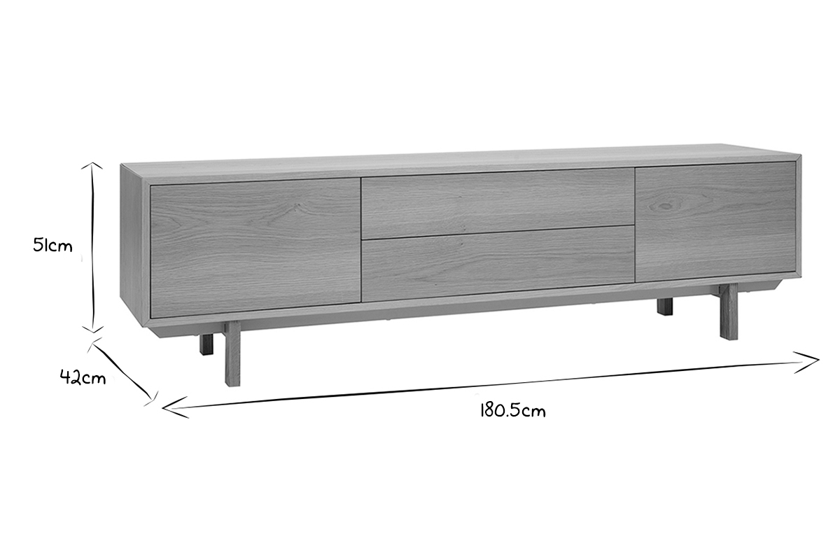 Skandinavisches TV-Mbel aus hellem Holz B180cm SID