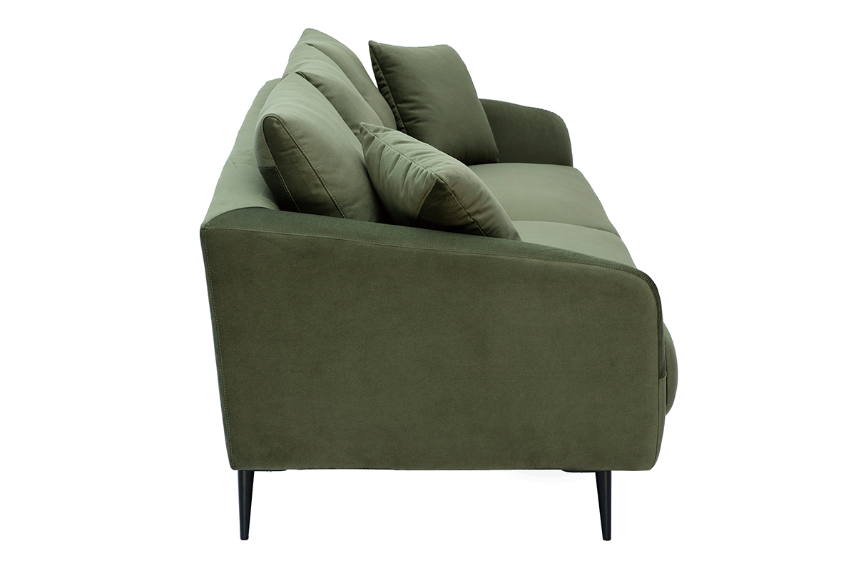 Sofa mit Samteffekt Khaki 3-Sitzer JERRY