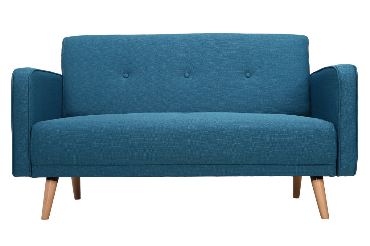 Sofa skandinavisch 2 Pltze Blau ULLA