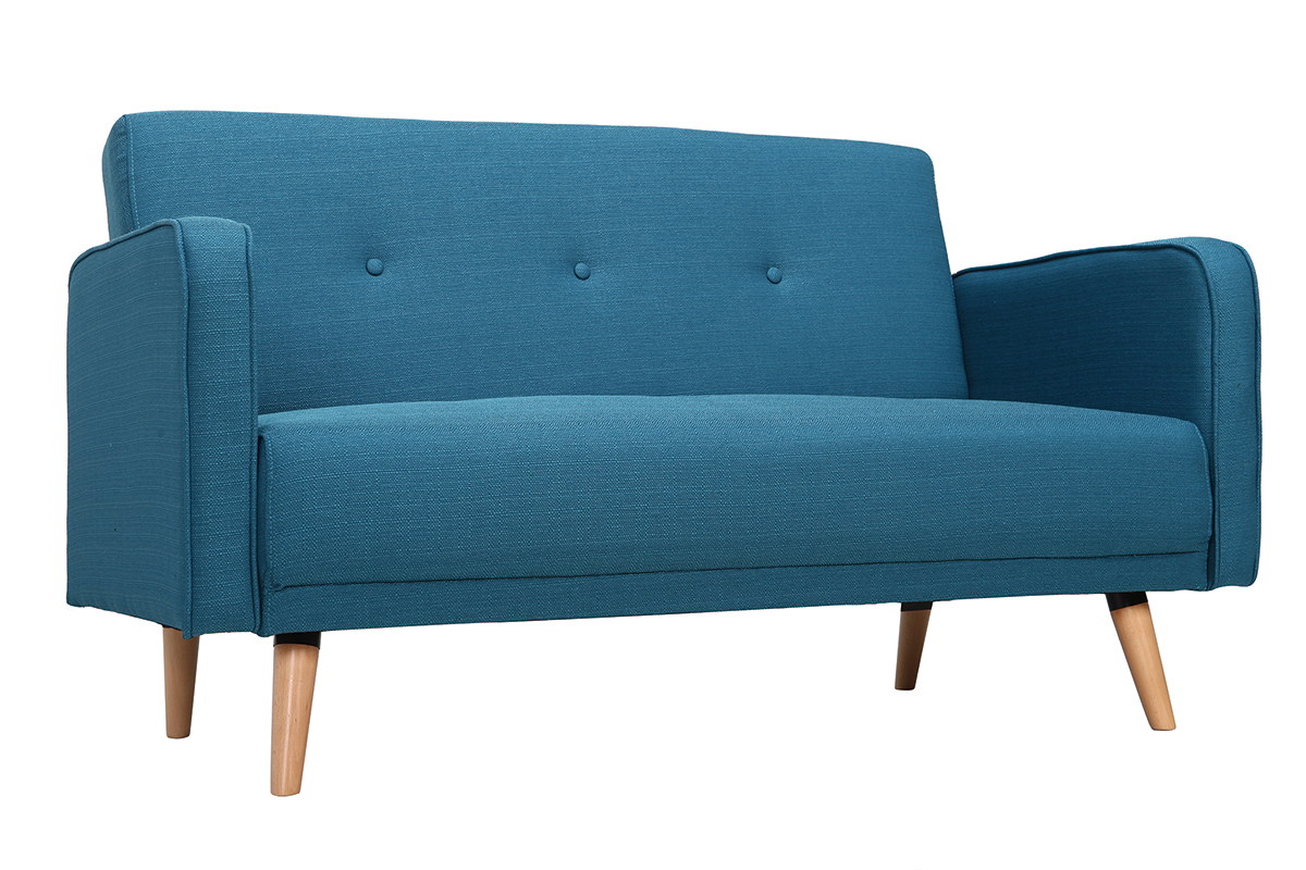 Sofa skandinavisch 2 Pltze Blau ULLA