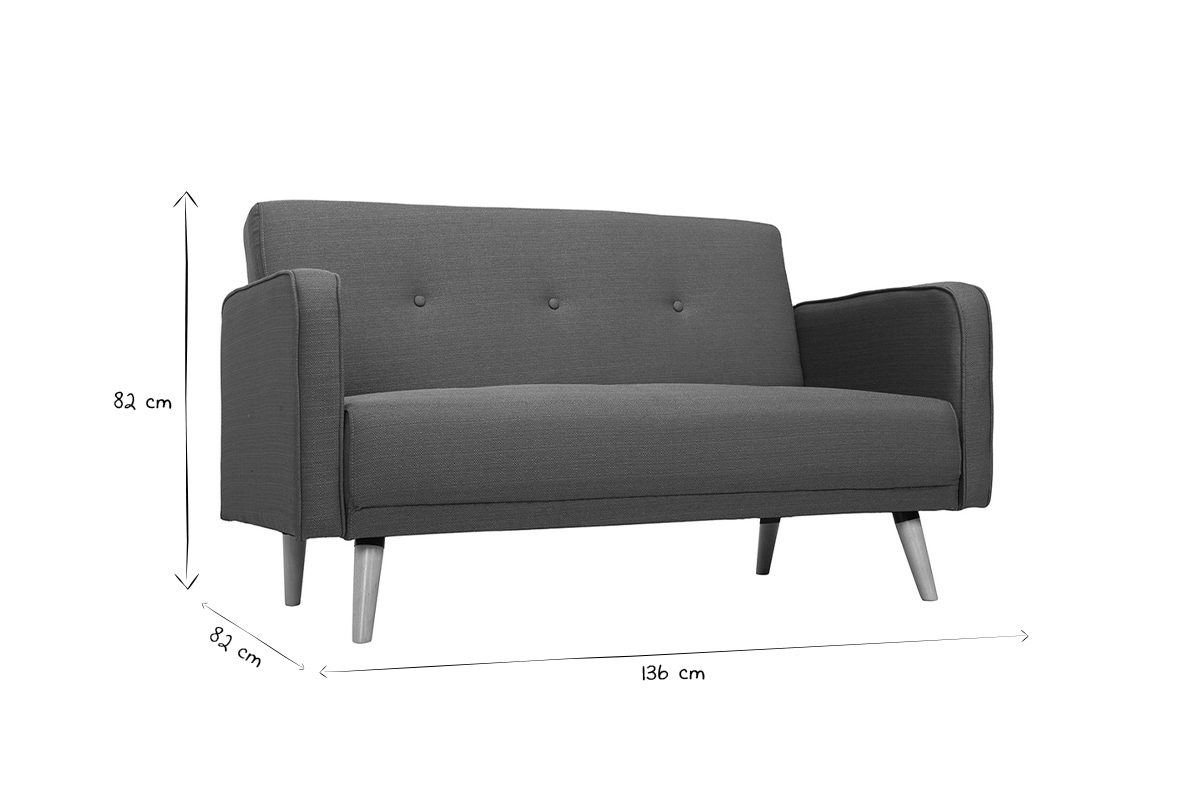 Sofa skandinavisch 2 Pltze Blau ULLA