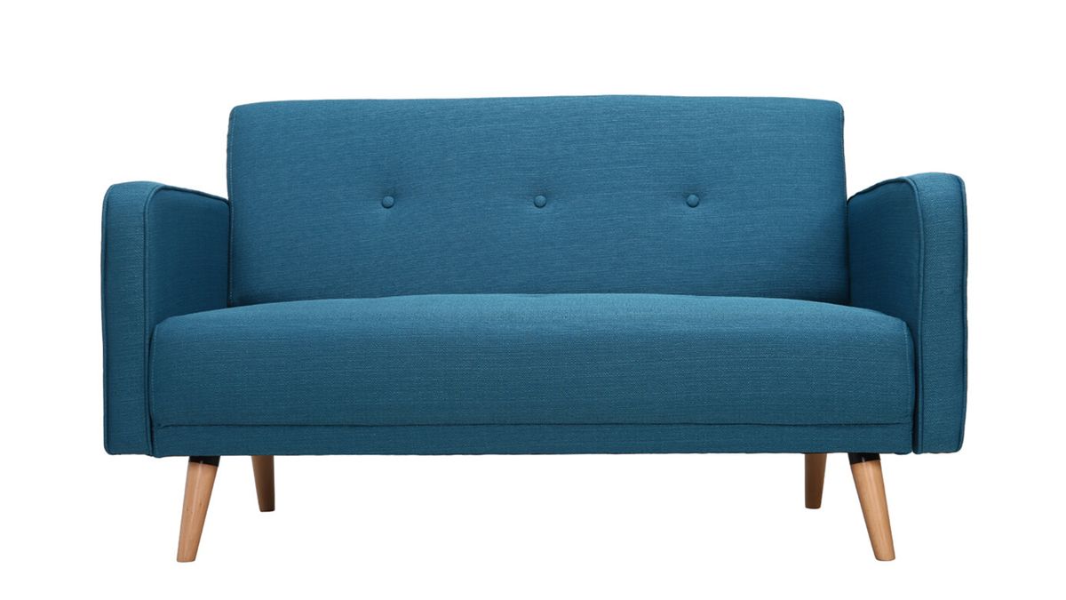 Sofa skandinavisch 2 Pltze Blau ULLA