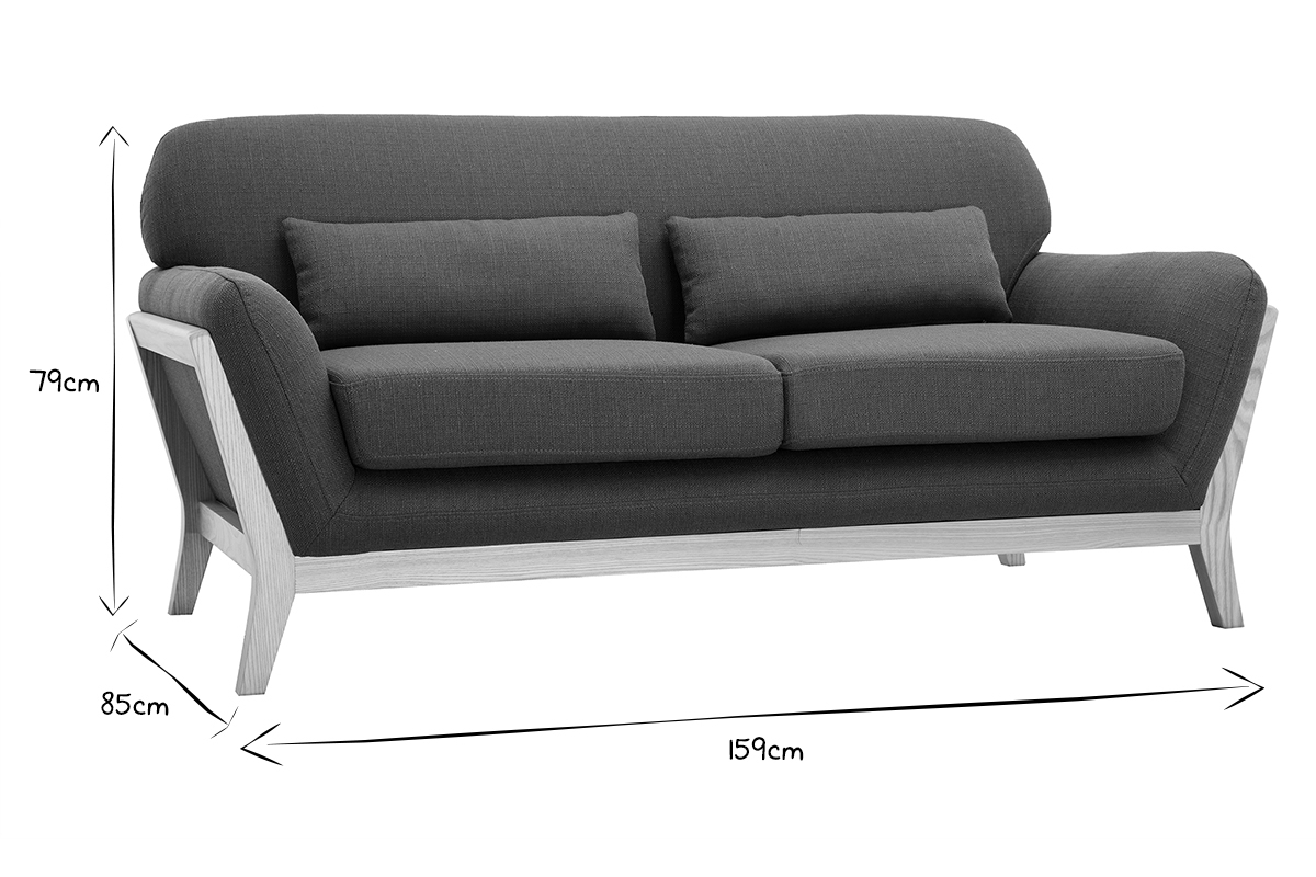 Sofa skandinavisch 2 Pltze blaugrner Stoff YOKO