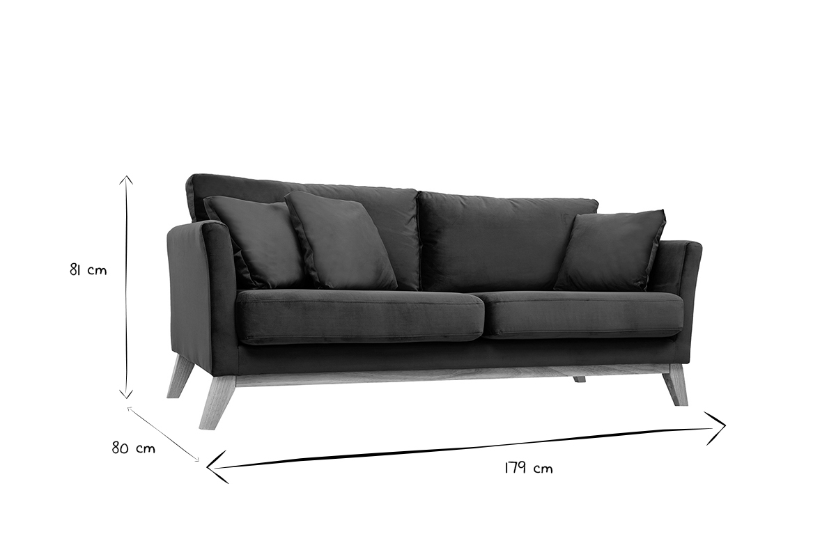 Sofa skandinavisch 3 Pltze Bezug abnhembar Rosa OSLO