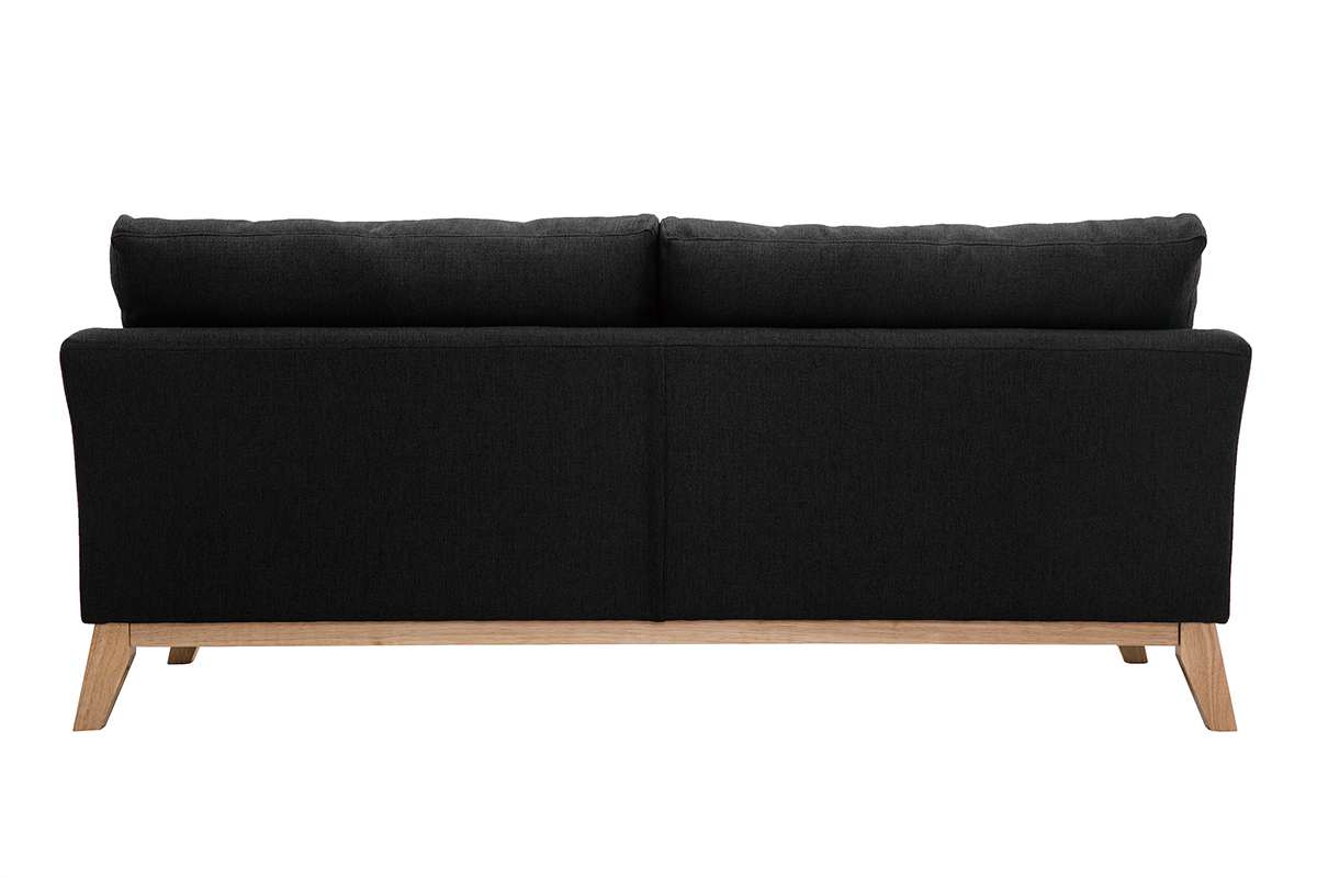 Sofa skandinavisch 3 Pltze Dunkelgrau Holzbeine OSLO