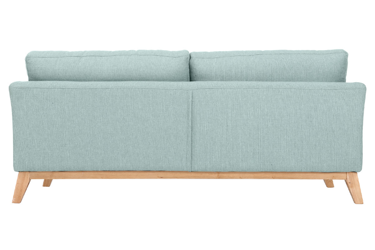 Sofa skandinavisch 3 Pltze Hellblau Holzbeine OSLO