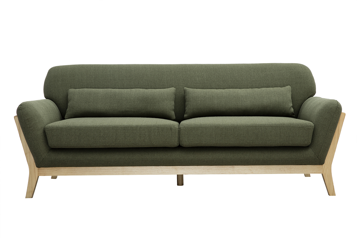 Sofa skandinavisch 3 Pltze Khaki YOKO