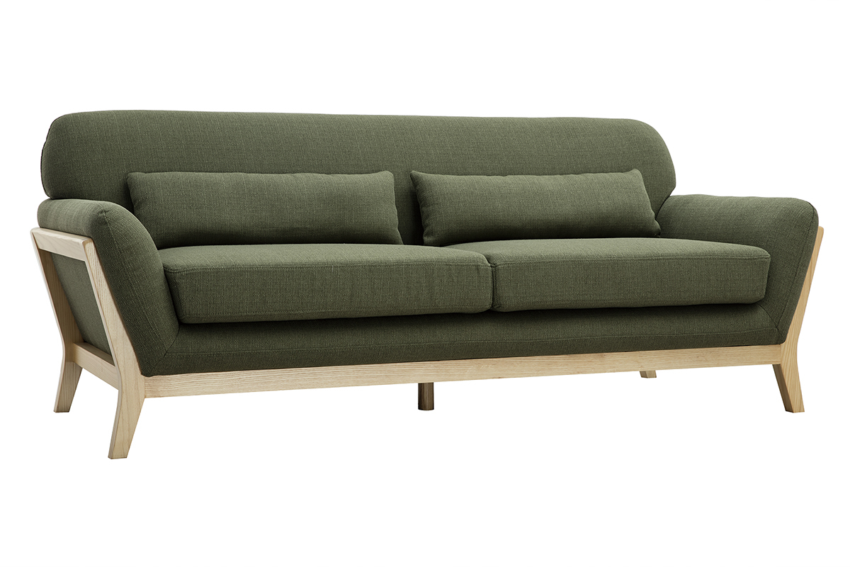 Sofa skandinavisch 3 Pltze Khaki YOKO