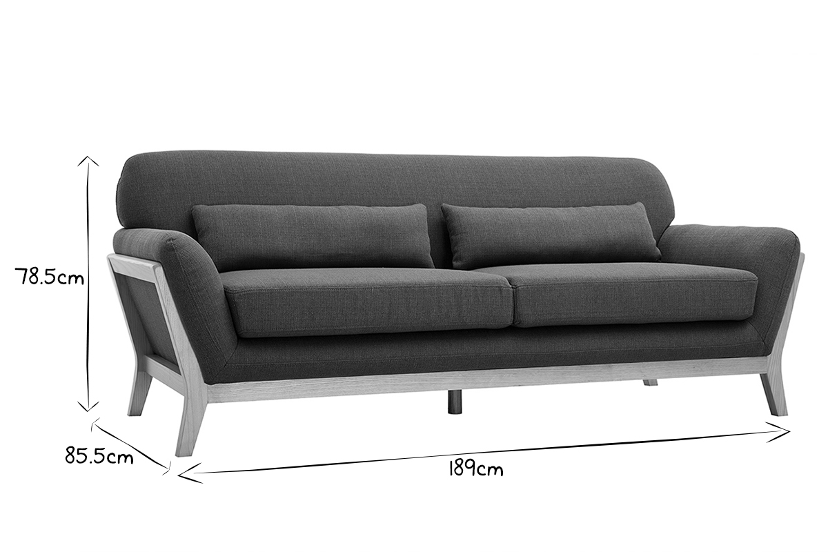 Sofa skandinavisch 3 Pltze Khaki YOKO