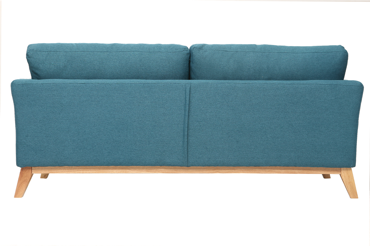 Sofa skandinavisch 3 Pltze Miliboo-Blau Holzbeine OSLO