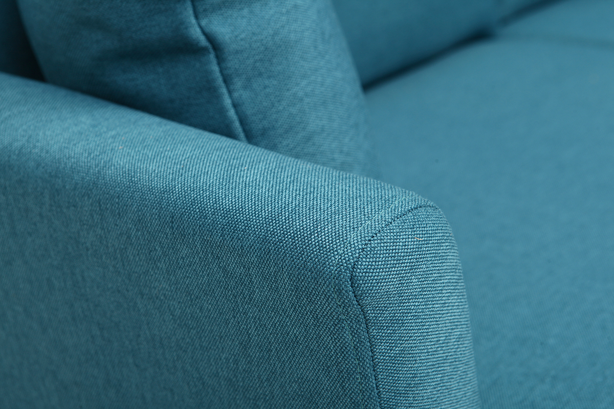 Sofa skandinavisch 3 Pltze Miliboo-Blau Holzbeine OSLO