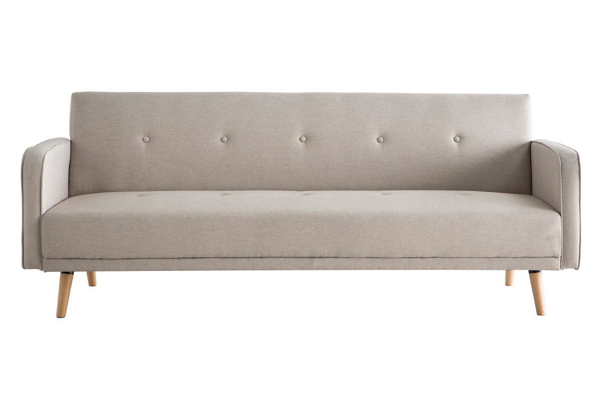 Sofa verstellbar 3 Pltze skandinavisches Design Naturfarbe ULLA