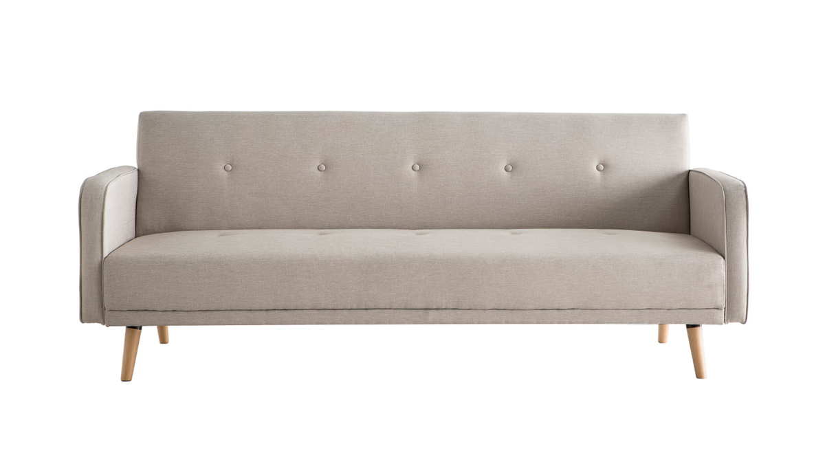 Sofa verstellbar 3 Pltze skandinavisches Design Naturfarbe ULLA