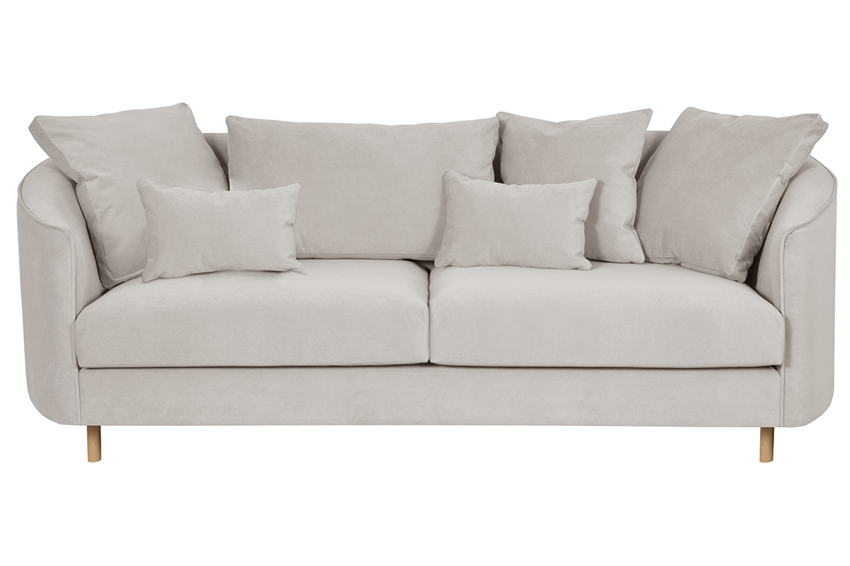 Sofa zeitgenssisches Design matt-grauer Samt 3-Sitzer SELECT