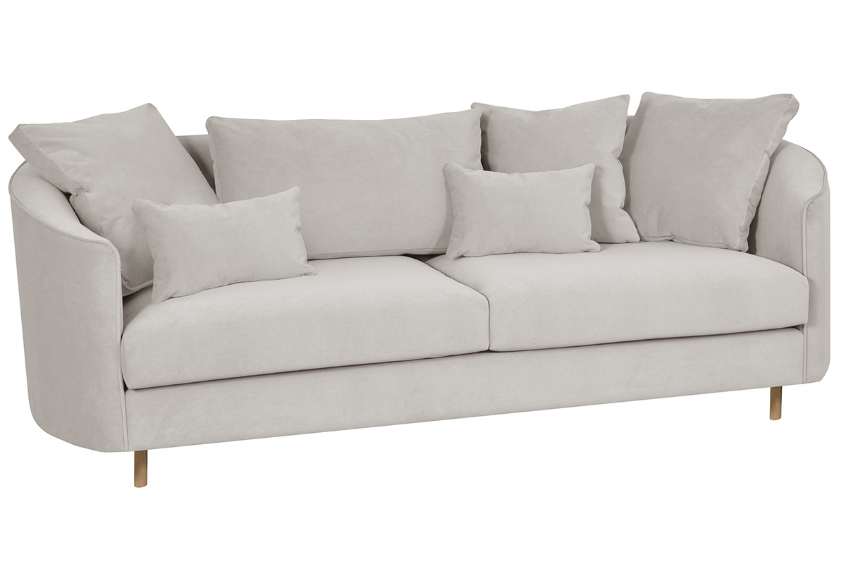 Sofa zeitgenssisches Design matt-grauer Samt 3-Sitzer SELECT