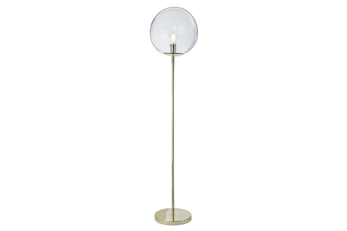 Stehlampe mit Fu aus goldfarbenem Metall und Glas SOAP