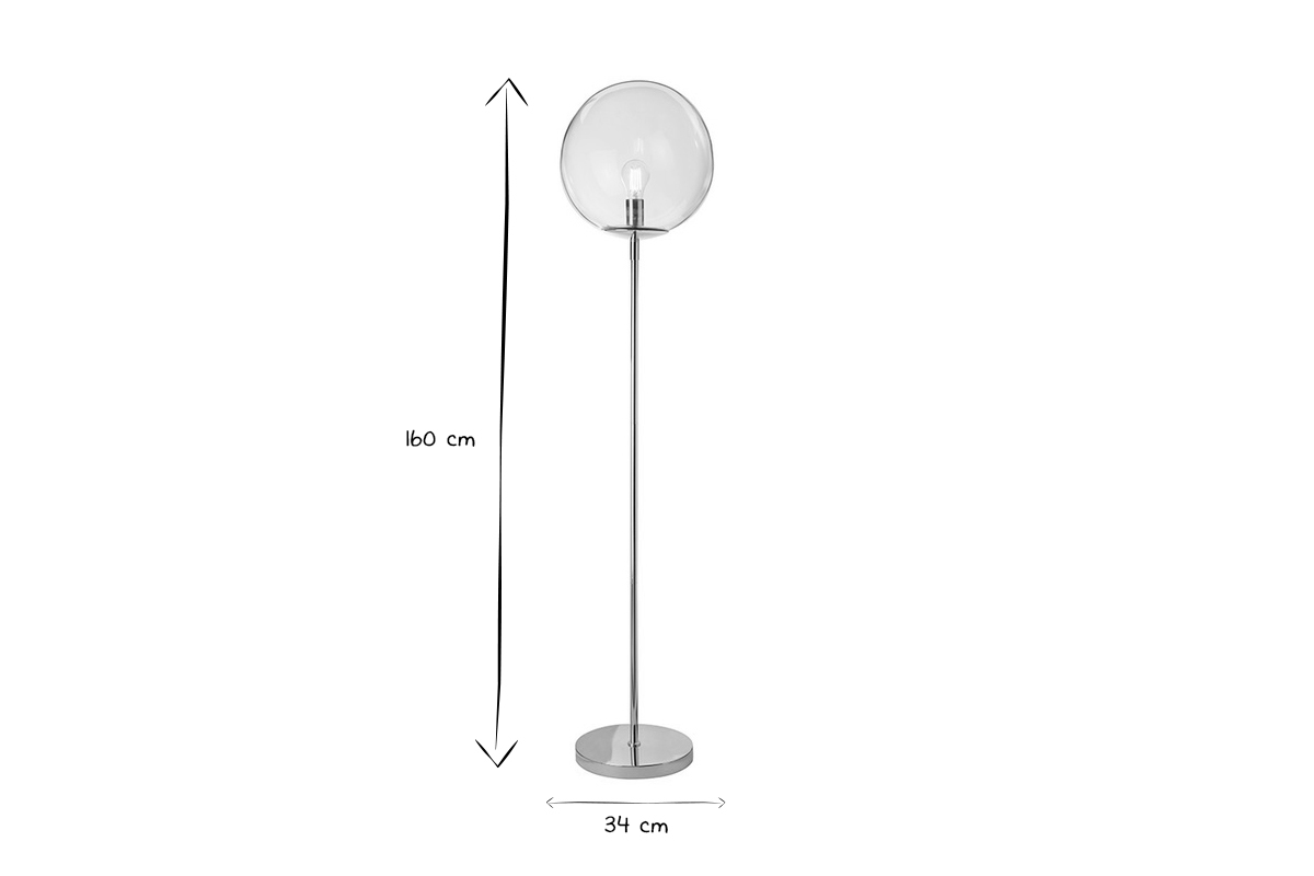 Stehlampe mit Fu aus goldfarbenem Metall und Glas SOAP