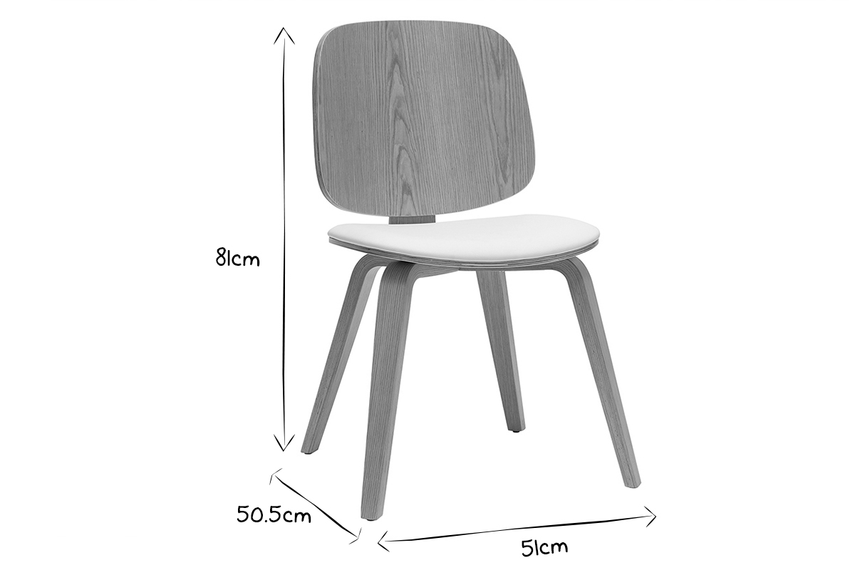 Sthle aus hellem Holz und hellgrauem Stoff (2er-Set) BECK