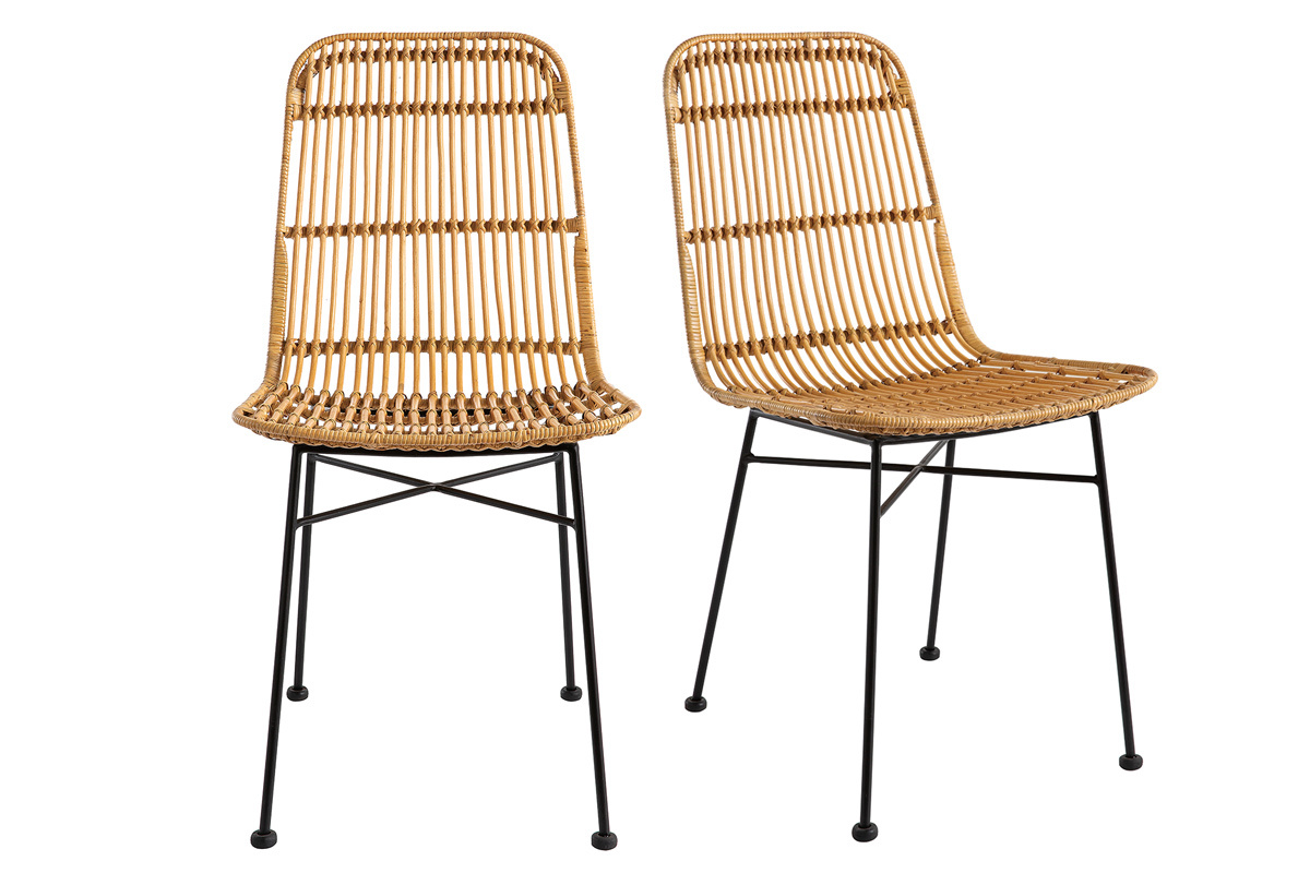 Sthle aus Rattan naturfarben 2-er Set MALACCA