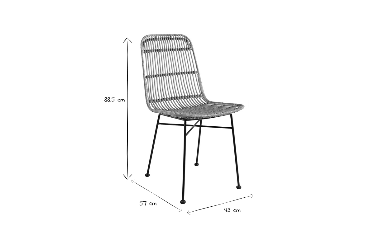 Sthle aus Rattan naturfarben 2-er Set MALACCA