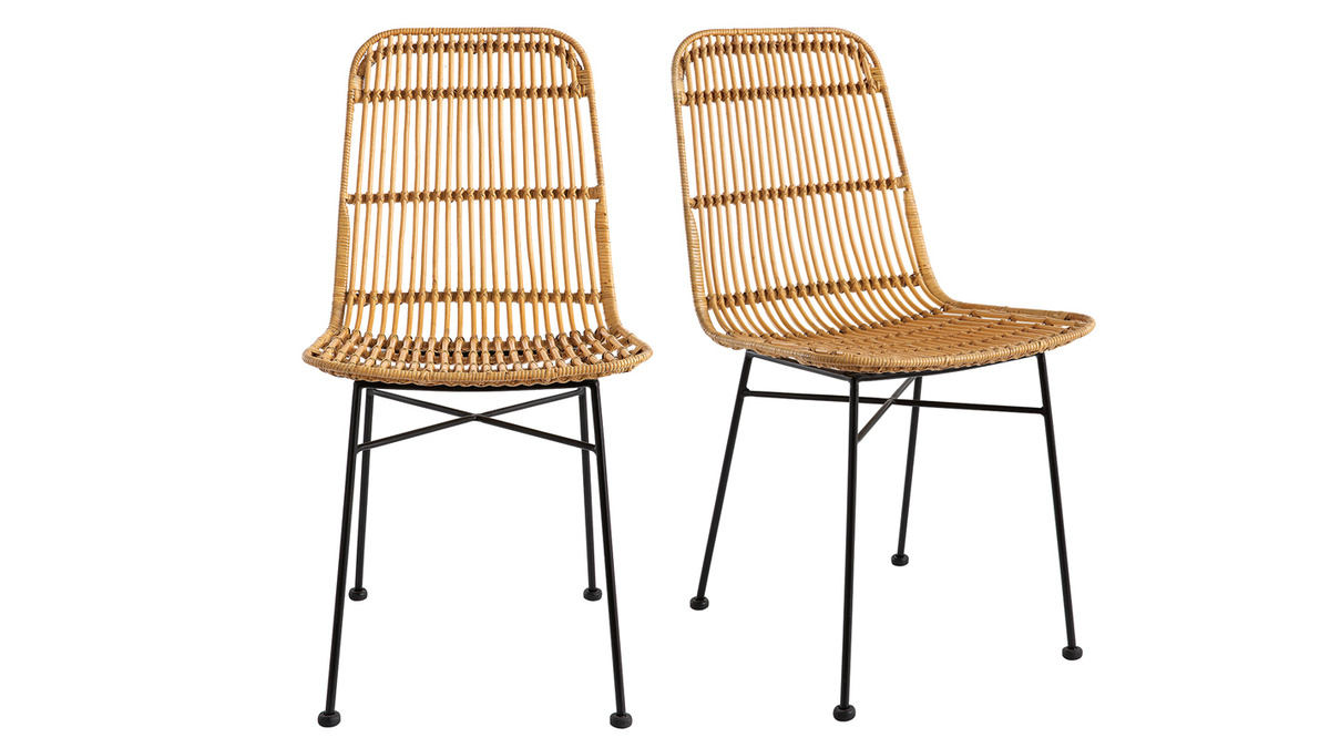 Sthle aus Rattan naturfarben 2-er Set MALACCA