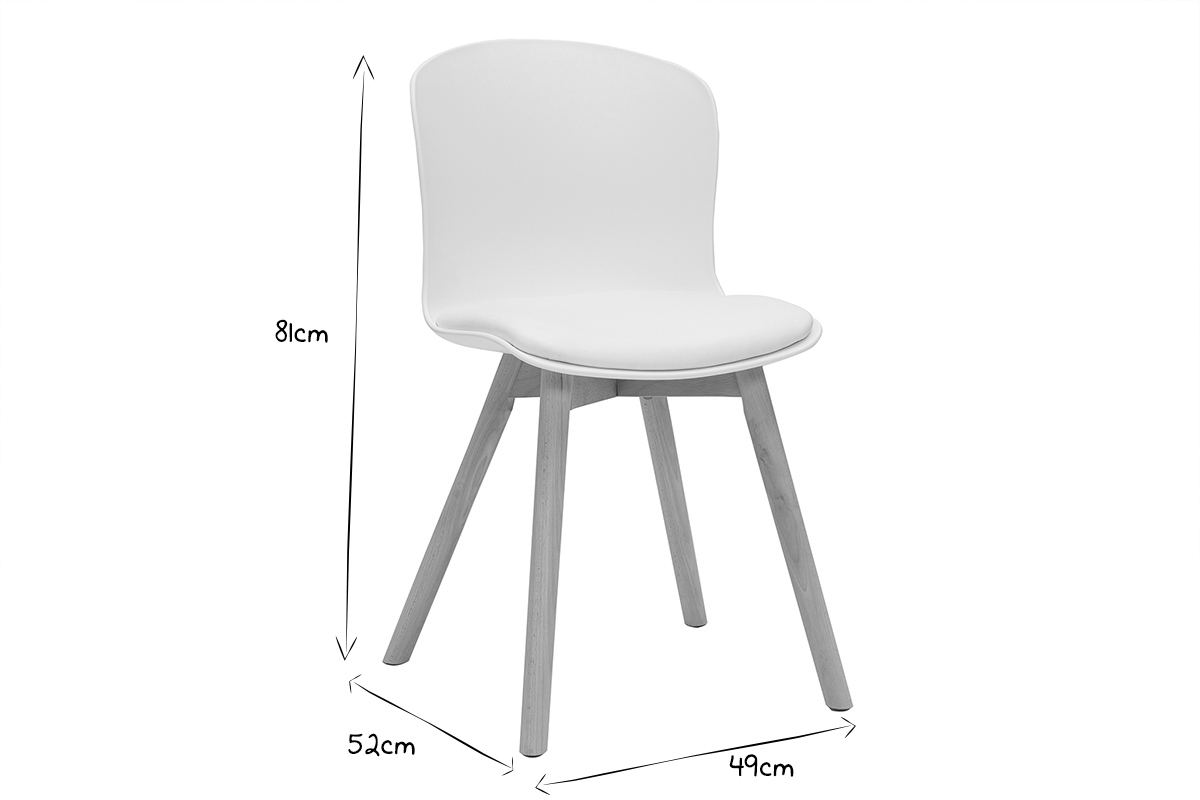 Sthle in Wei mit hellem Holz (2er-Set) ARISTA