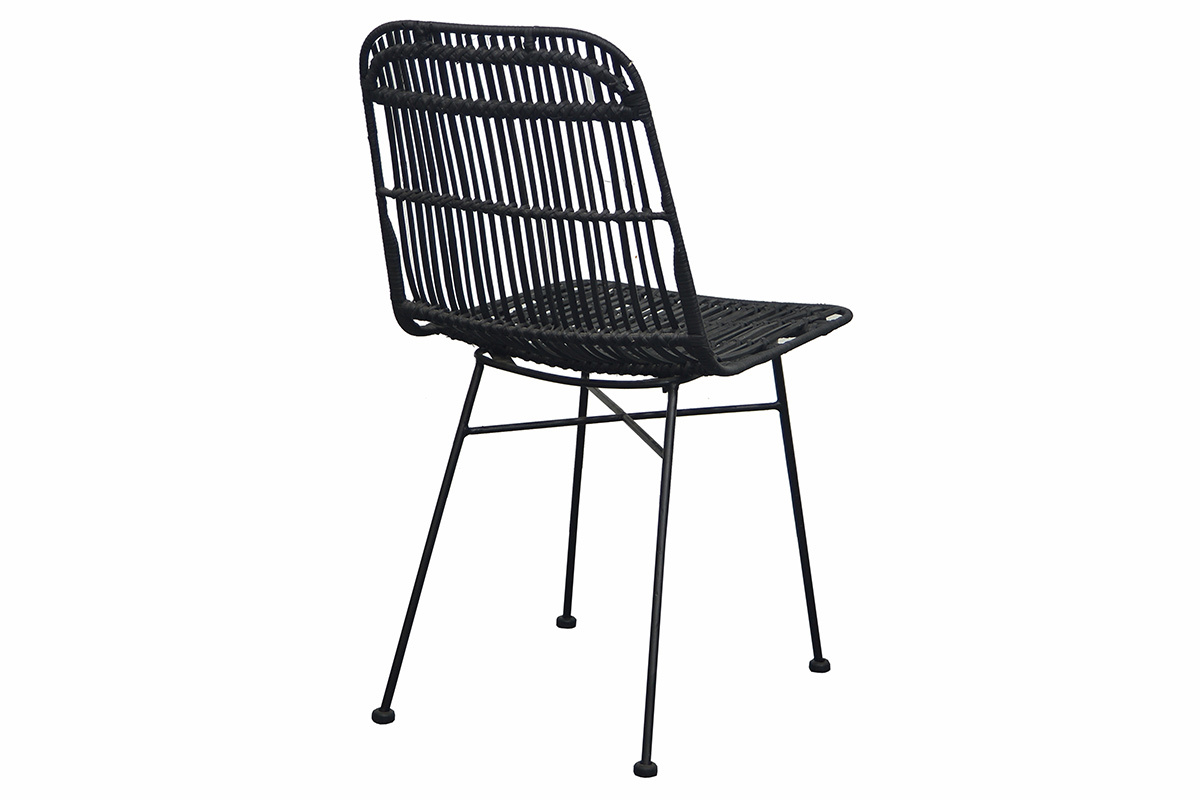 Sthle Rattan Natur schwarz lackiert 2 Stk. MALACCA