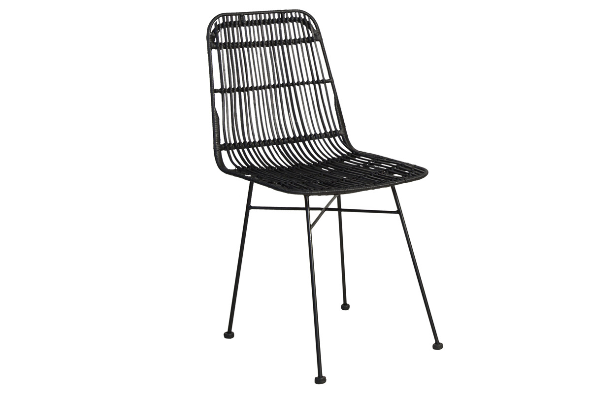 Sthle Rattan Natur schwarz lackiert 2 Stk. MALACCA