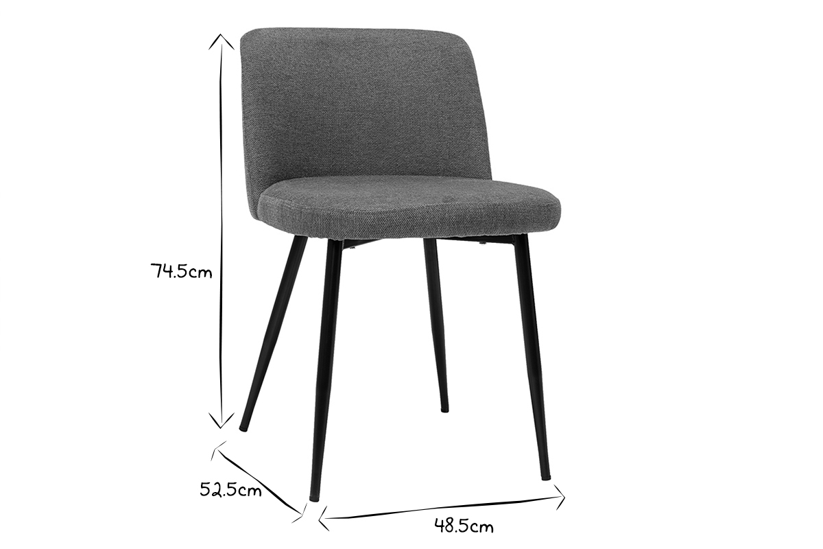 Sthle Stoff mit strukturiertem Samteffekt in Rostbraun und schwarze Metallfe (2er-Set) MONTI