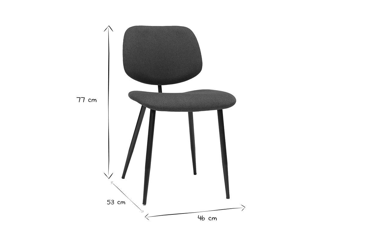 Sthle TOBIAS dunkles Holz und schwarzes Metall (2er-Set)