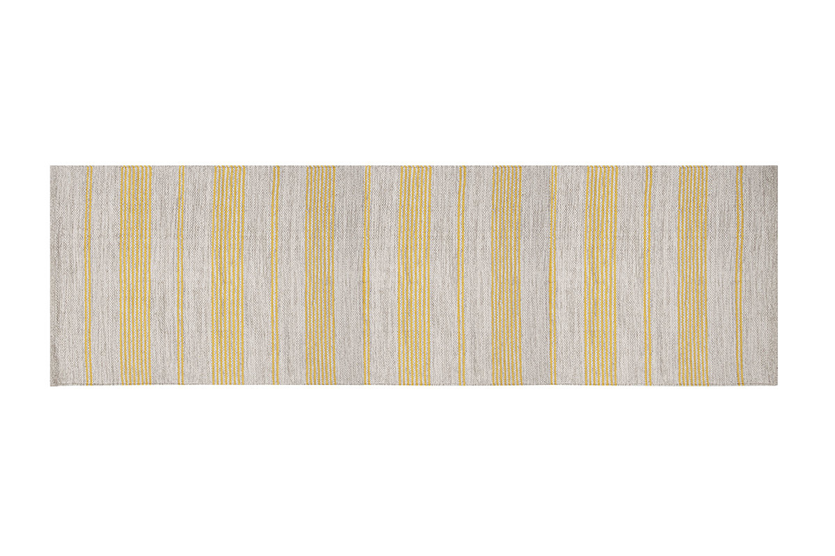 Teppich Flur aus Baumwolle in Gelb und Beige 60x200 cm CABOURG