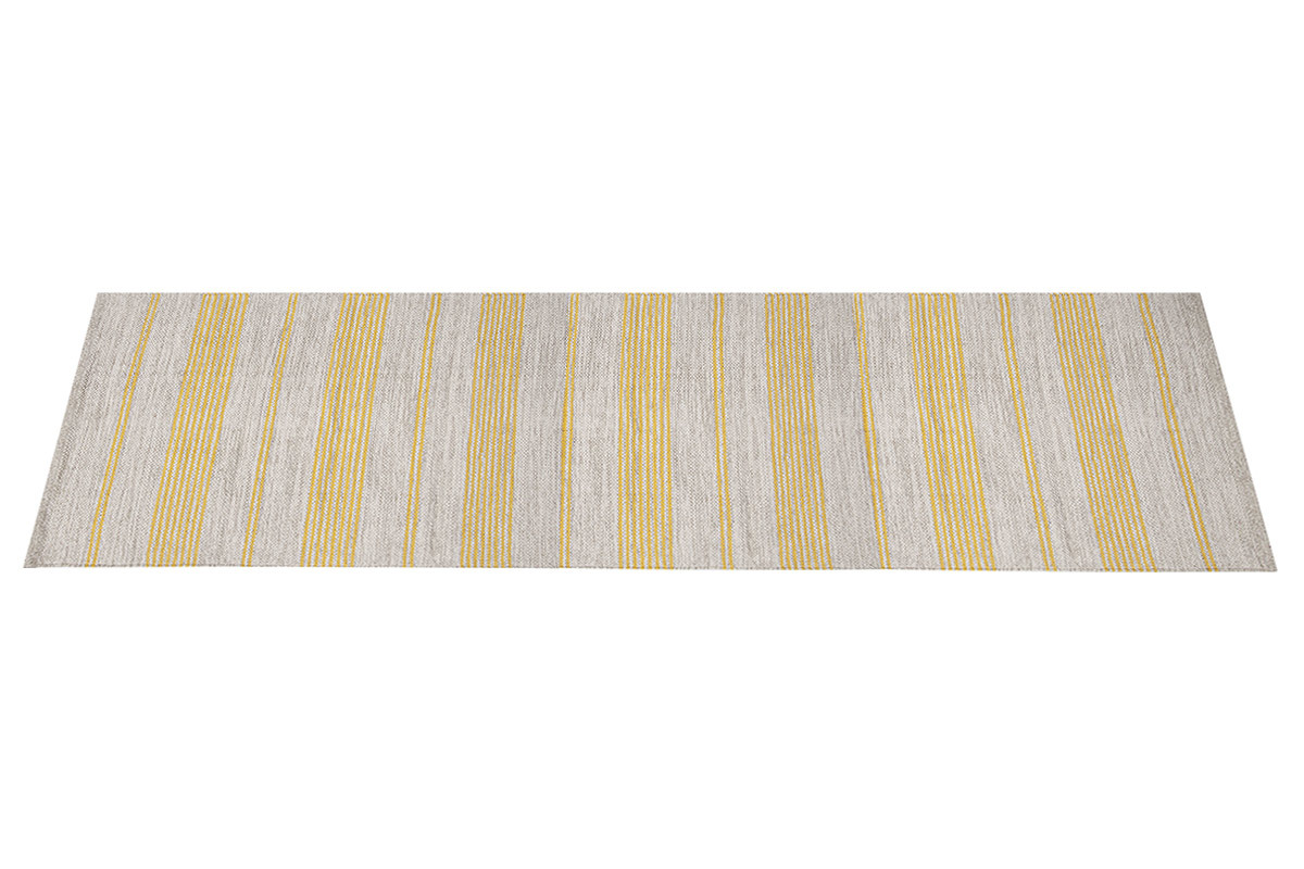 Teppich Flur aus Baumwolle in Gelb und Beige 60x200 cm CABOURG