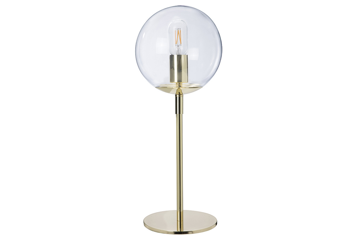 Tischlampe aus Metall Gold und Glas SOAP