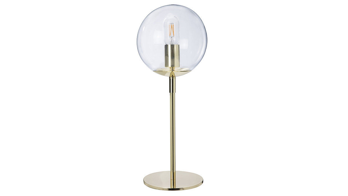 Tischlampe aus Metall Gold und Glas SOAP