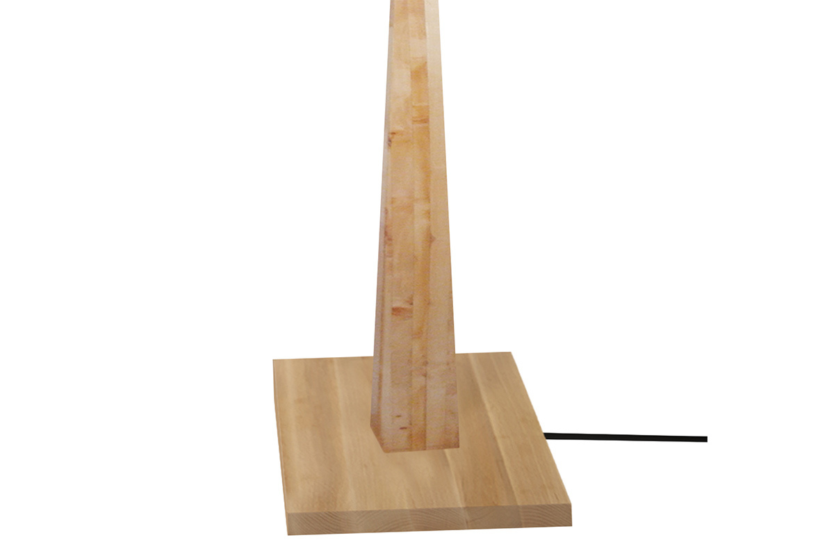 Tischlampe mit Holzfen ecru NIDRA