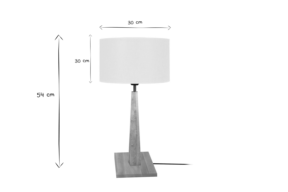 Tischlampe mit Holzfen ecru NIDRA