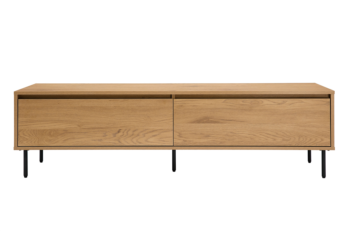 TV-Mbel mit hellem Holzfinish in Eiche 2 Schubladen L160 cm ARAGON