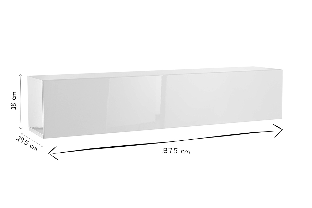 TV-Wandelement horizontal glnzend wei lackiert ETERNEL