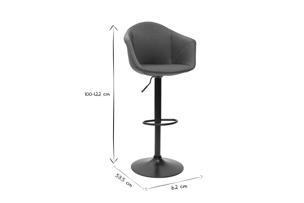 Verstellbare Barhocker dunkelgrau (2er-Set) TAYA