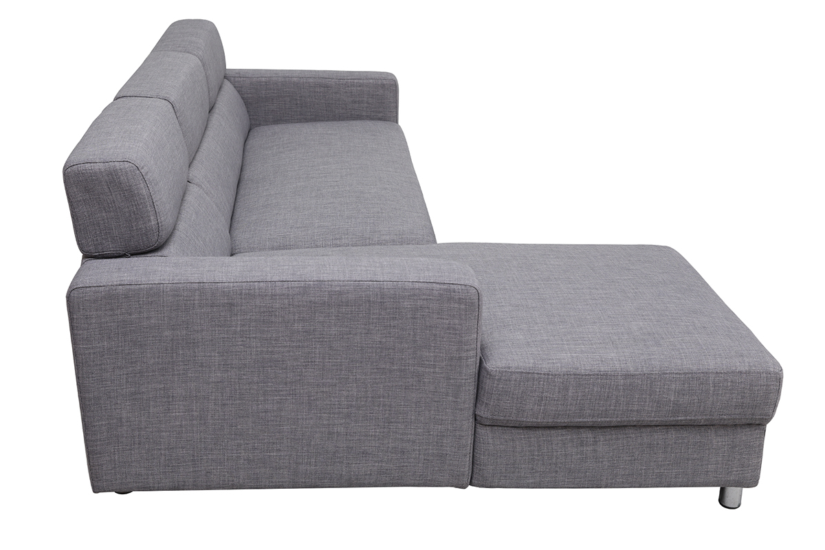 Verstellbares Design-Ecksofa (Ecke links) PORTLAND Grau