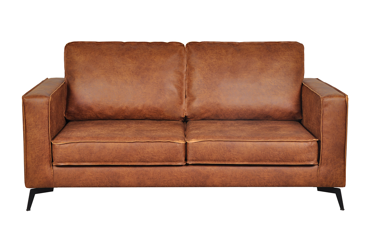 Vintage-Ledersofa 2-Sitzer cognacfarben SONNY