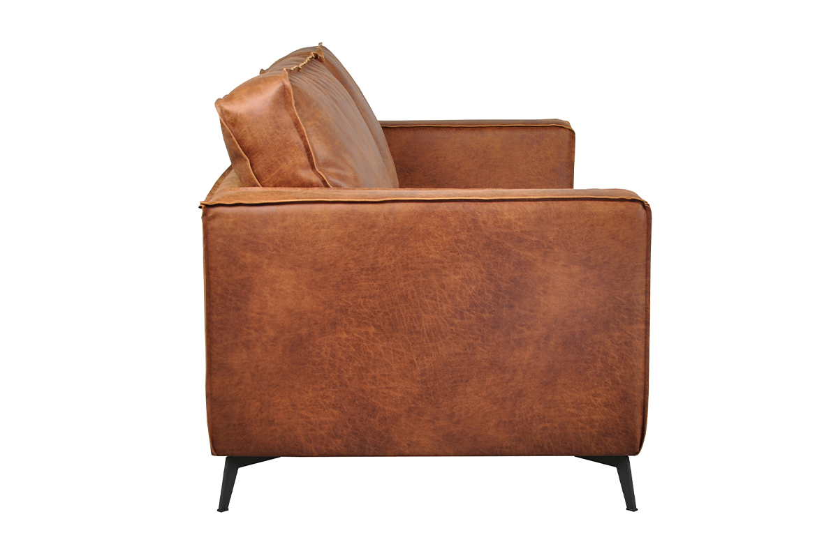 Vintage-Ledersofa 2-Sitzer cognacfarben SONNY