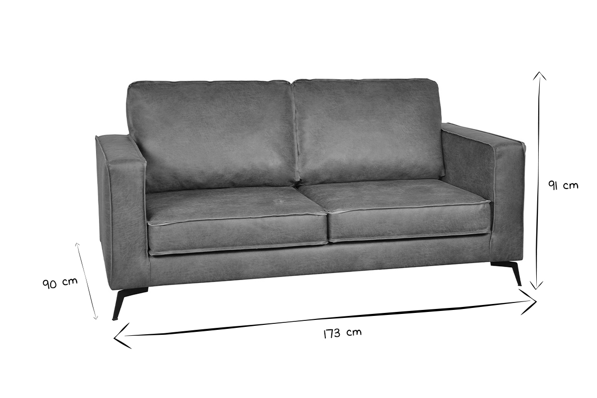 Vintage-Ledersofa 2-Sitzer cognacfarben SONNY