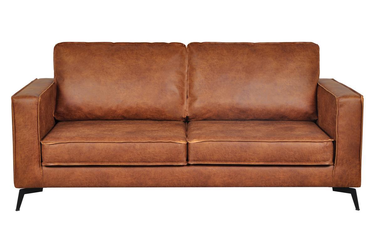 Vintage-Ledersofa 3-Sitzer cognacfarben SONNY