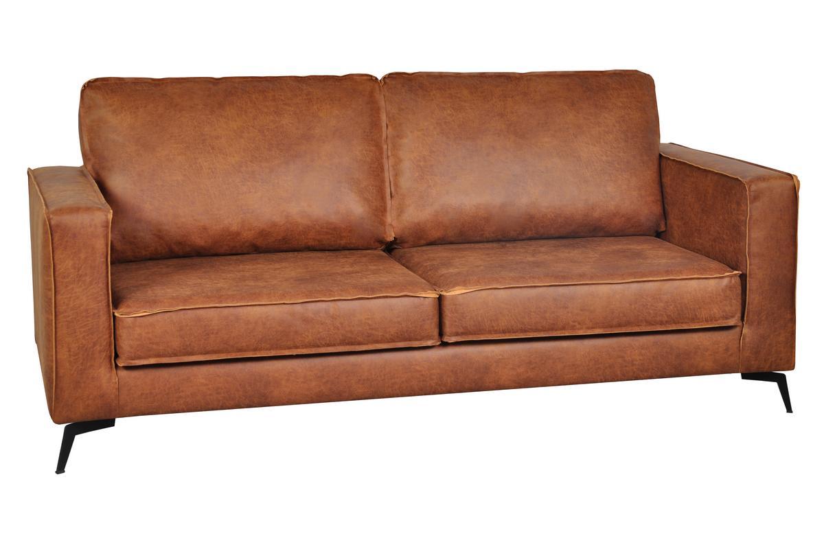 Vintage-Ledersofa 3-Sitzer cognacfarben SONNY